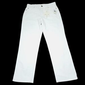 Curve Appeal Rae High Rise Straight Jeans Size 4 27 White Concealed Comfort